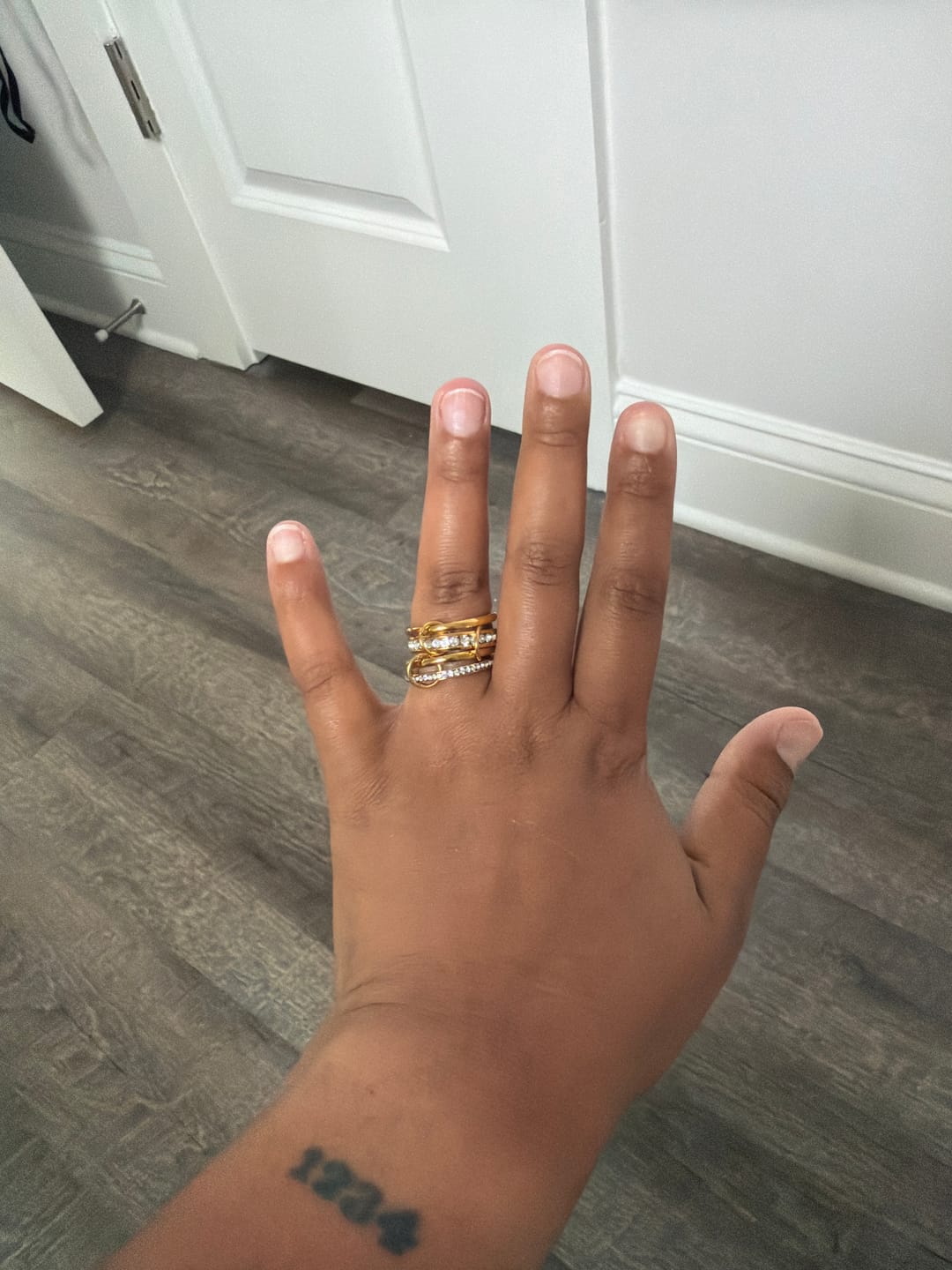 Customer photo review of 'Forever' Link Crystal & Gold Ring