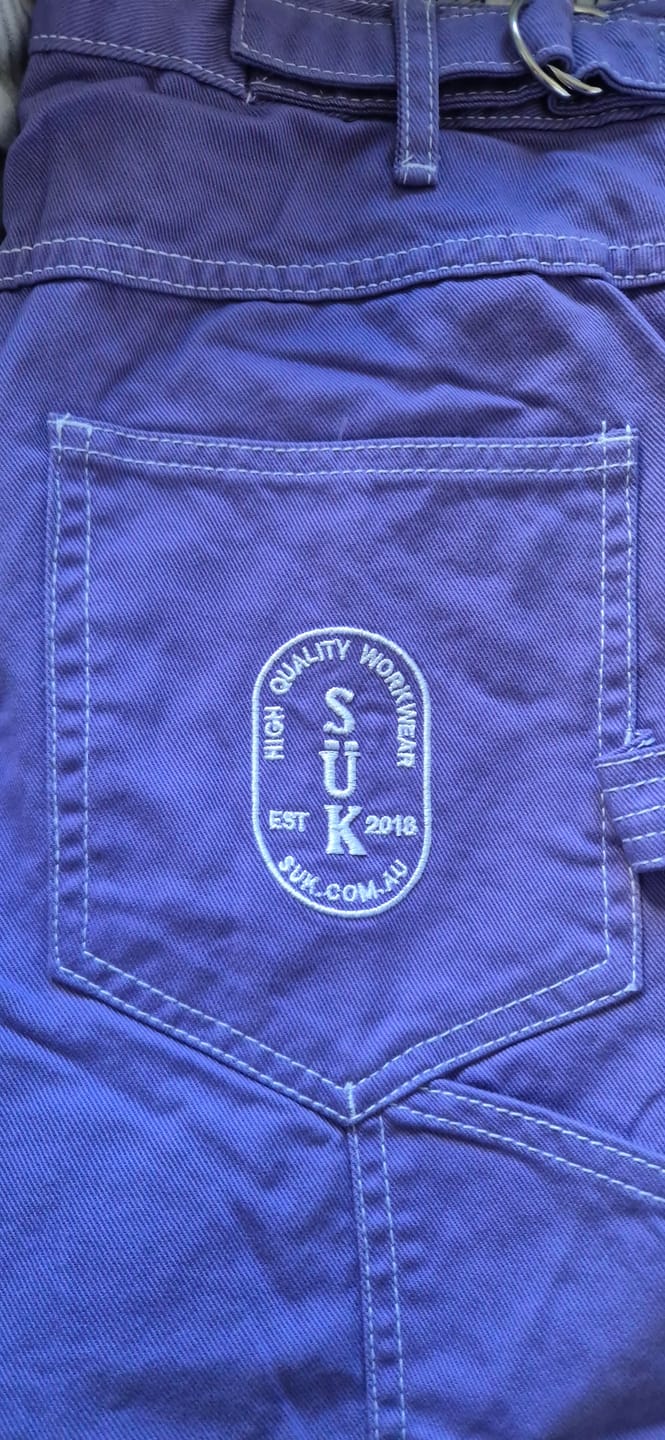 Customer photo review of 2 Way Work Pants - Milky Way