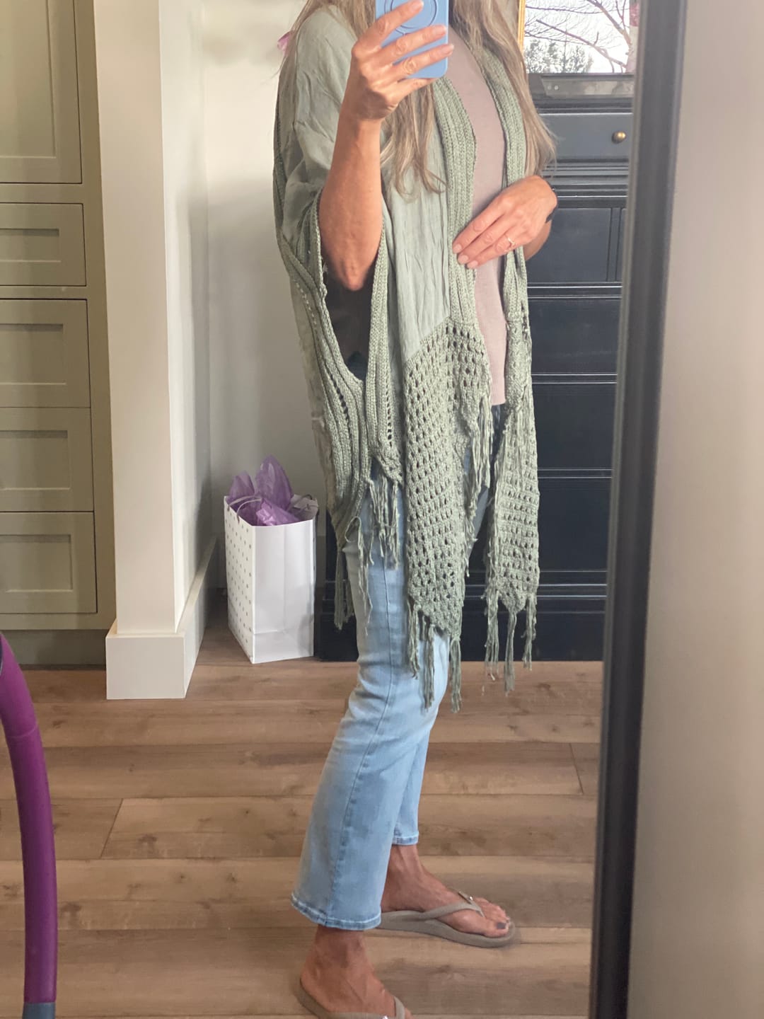 Customer photo review of My Cozy Crochet Cardigan (Sage)