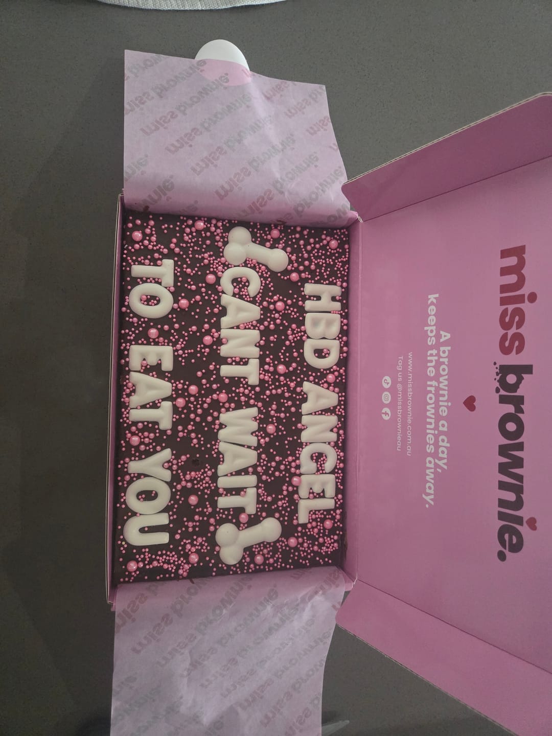 Customer photo review of D!ck Brownie · Large