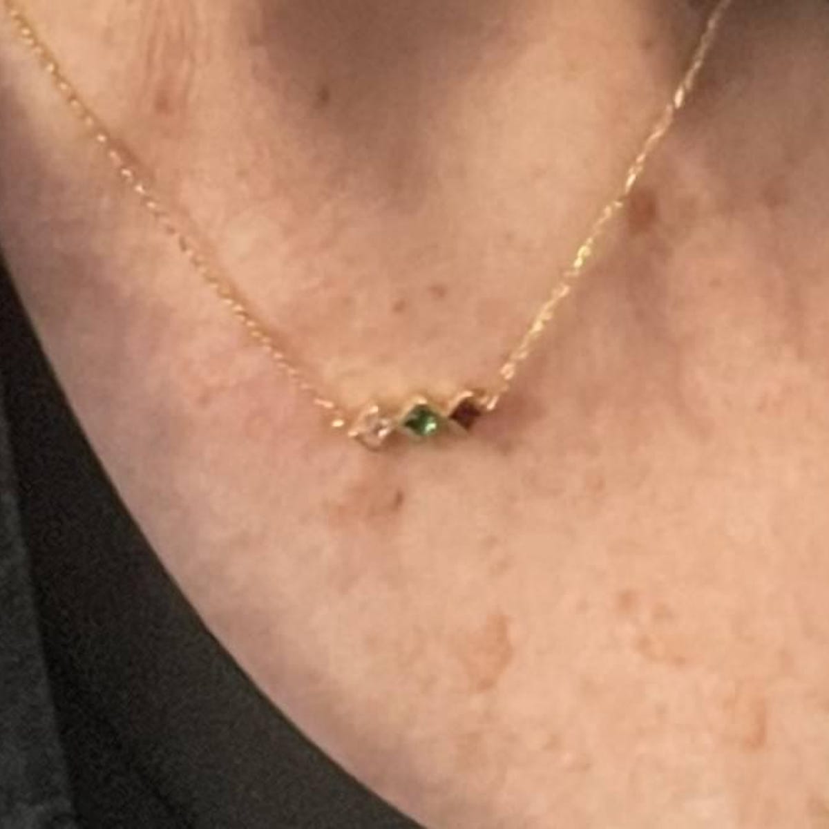Customer photo review of Mother's Birth Stone Necklace