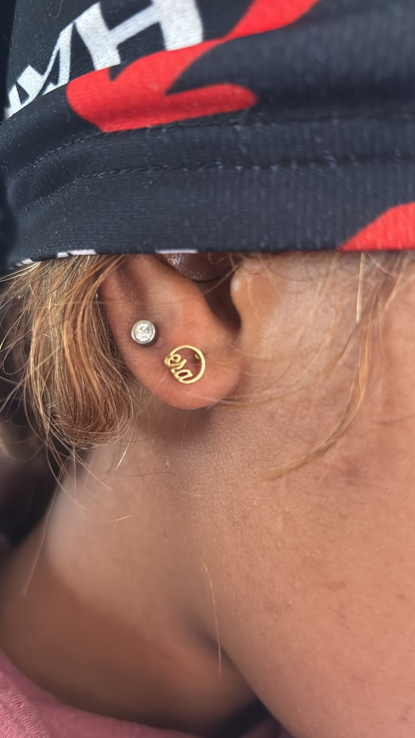 Customer photo review of Mini Era Logo Studs