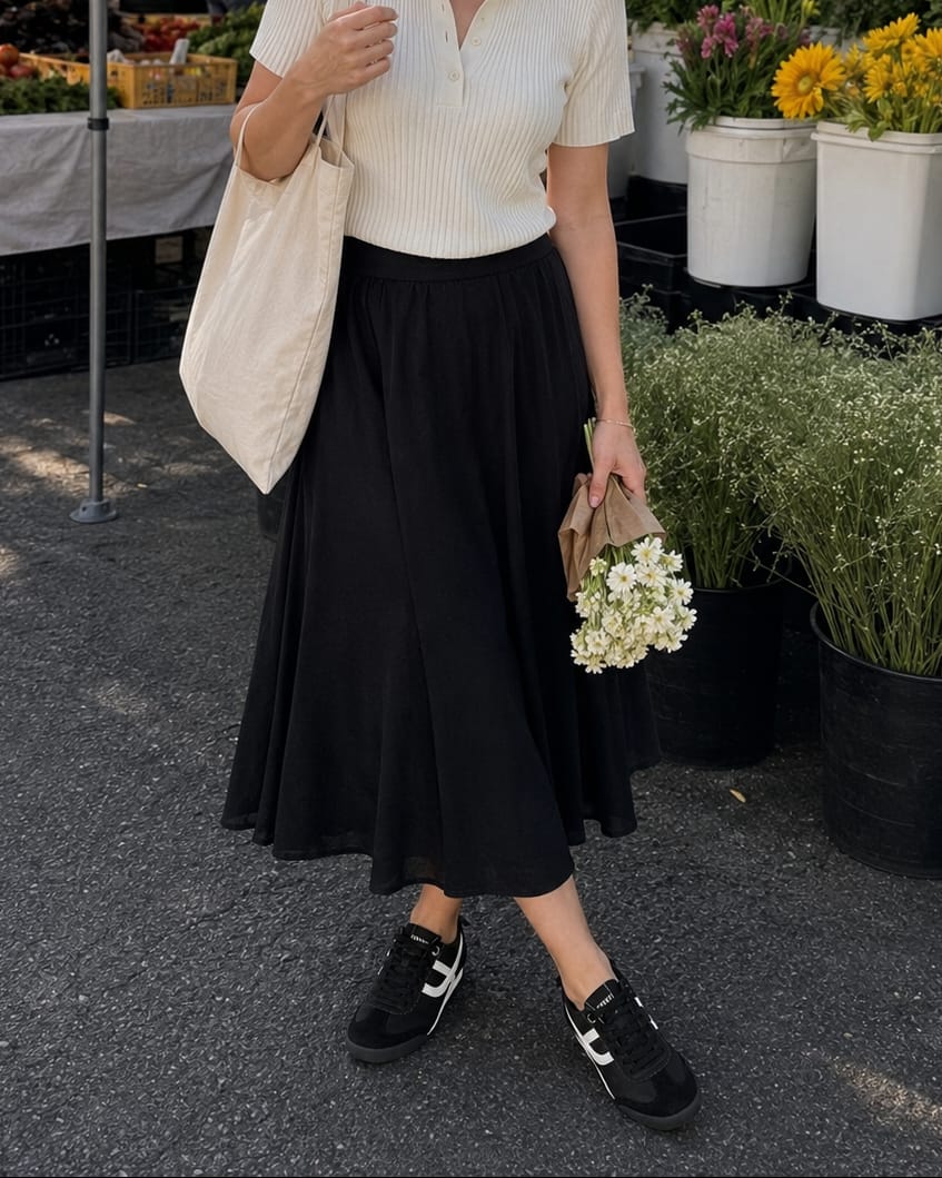 Customer photo review of Lucky Step Retro Thin-Sole Sneakers