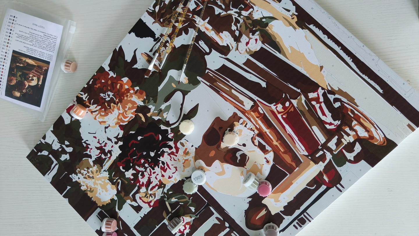 Customer photo review of Vintage Library | Paint by Number