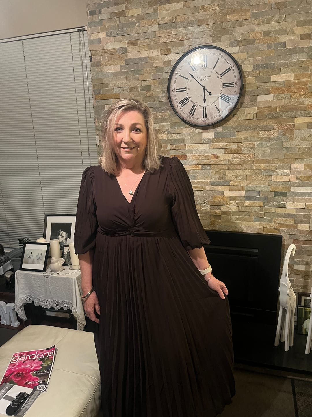 Customer photo review of PRE ORDER Moritz Maxi Dress In Chocolate Chiffon