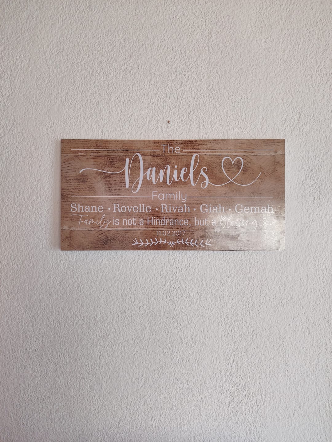 Customer photo review of Wooden Wall Art | 1 Set | Family Board