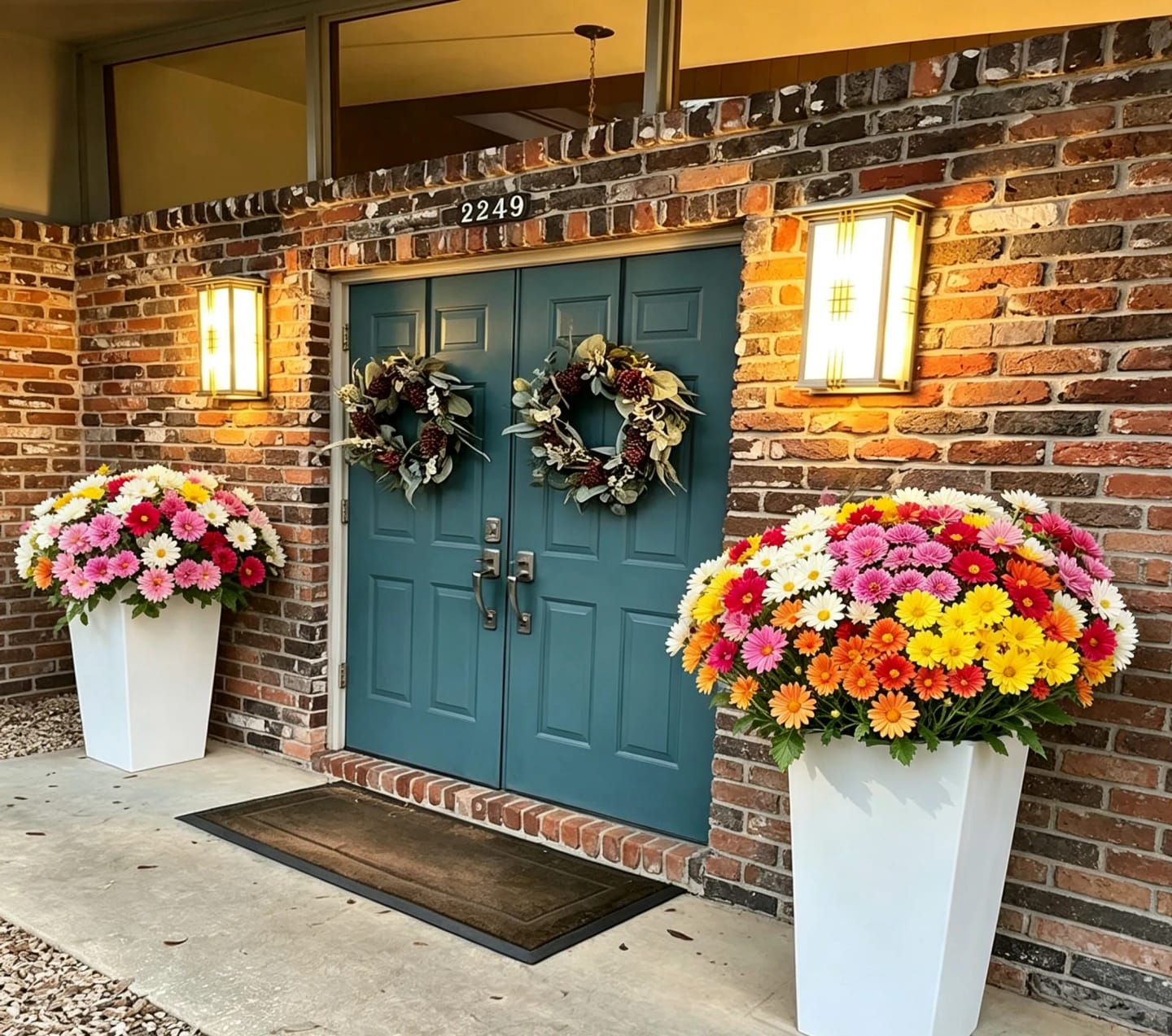 Customer photo review of 💥Last Day 70% OFF🌼- Artificial Outdoor Sunset Mums Flowers - UV resistant, Waterproof, Windproof