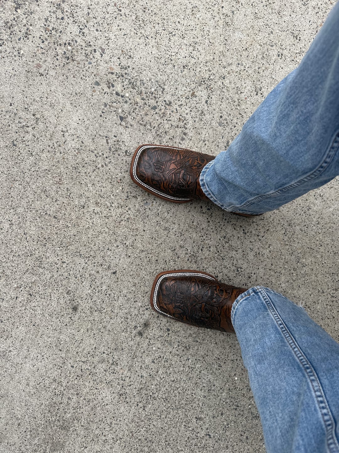 Customer photo review of “The Silent Four” Brown - Square Toe