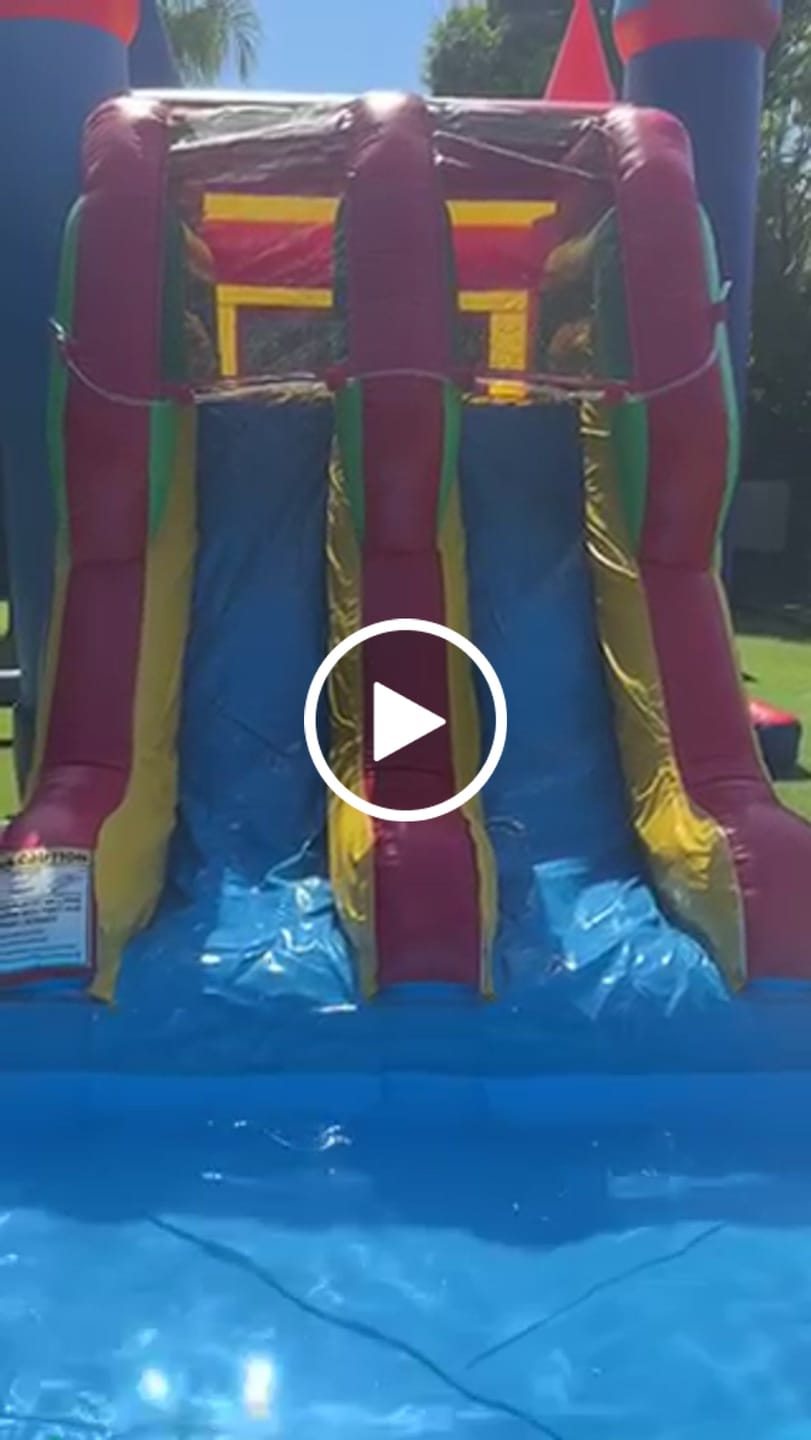 Customer video review of Double Lanes Inflatable Water Bounce House , Durable Attractive Water Slide Jumpy Castle