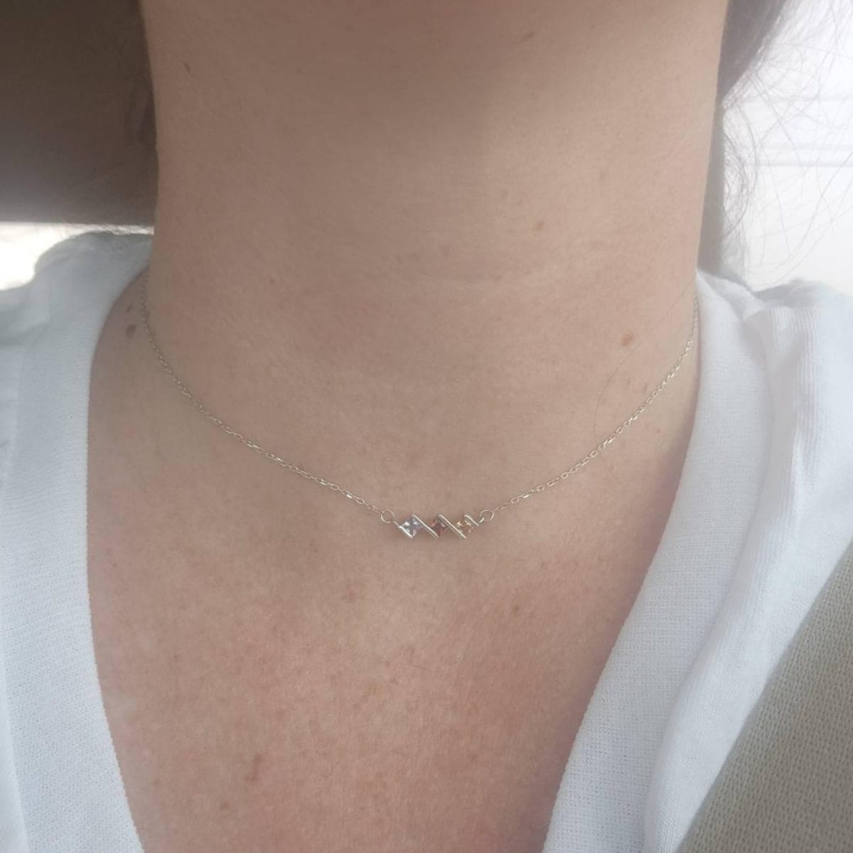 Customer photo review of Mother's Birth Stone Necklace