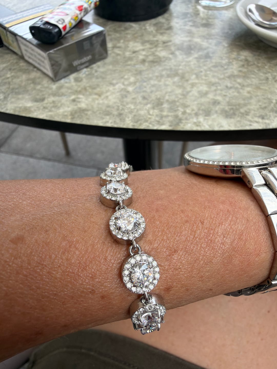 Customer photo review of Crystal Elegance Armband 14K Vergoldet