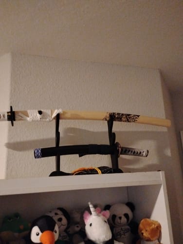 Customer photo review of katana sword stands