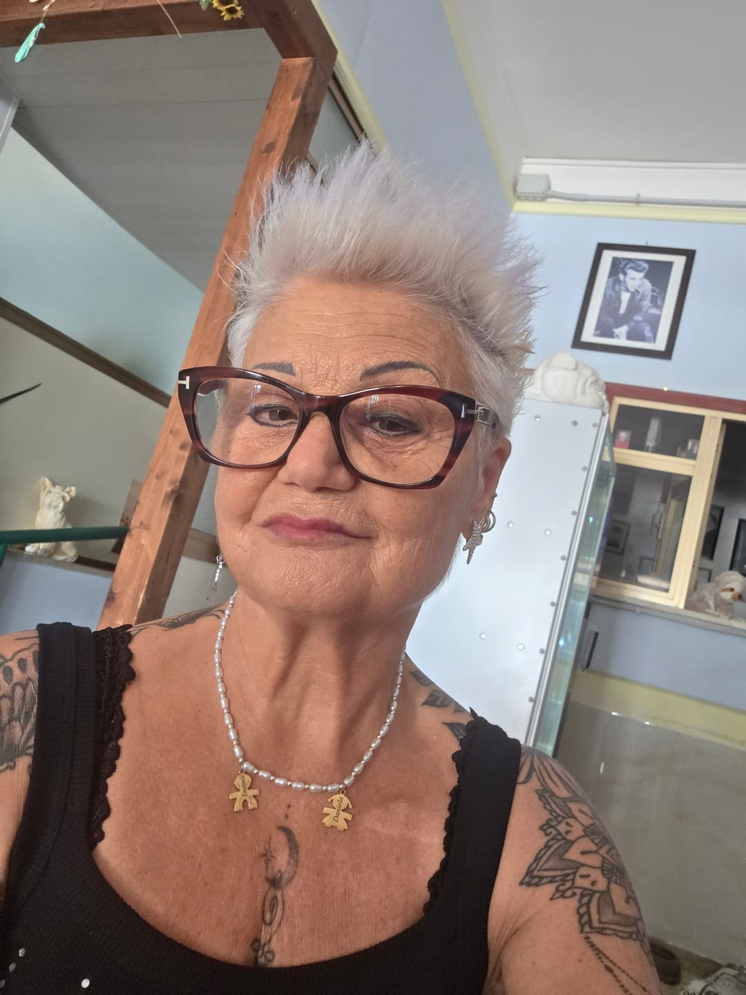 Customer photo review of Girocollo Family In Perle con ciondoli Bimbo Personalizzati