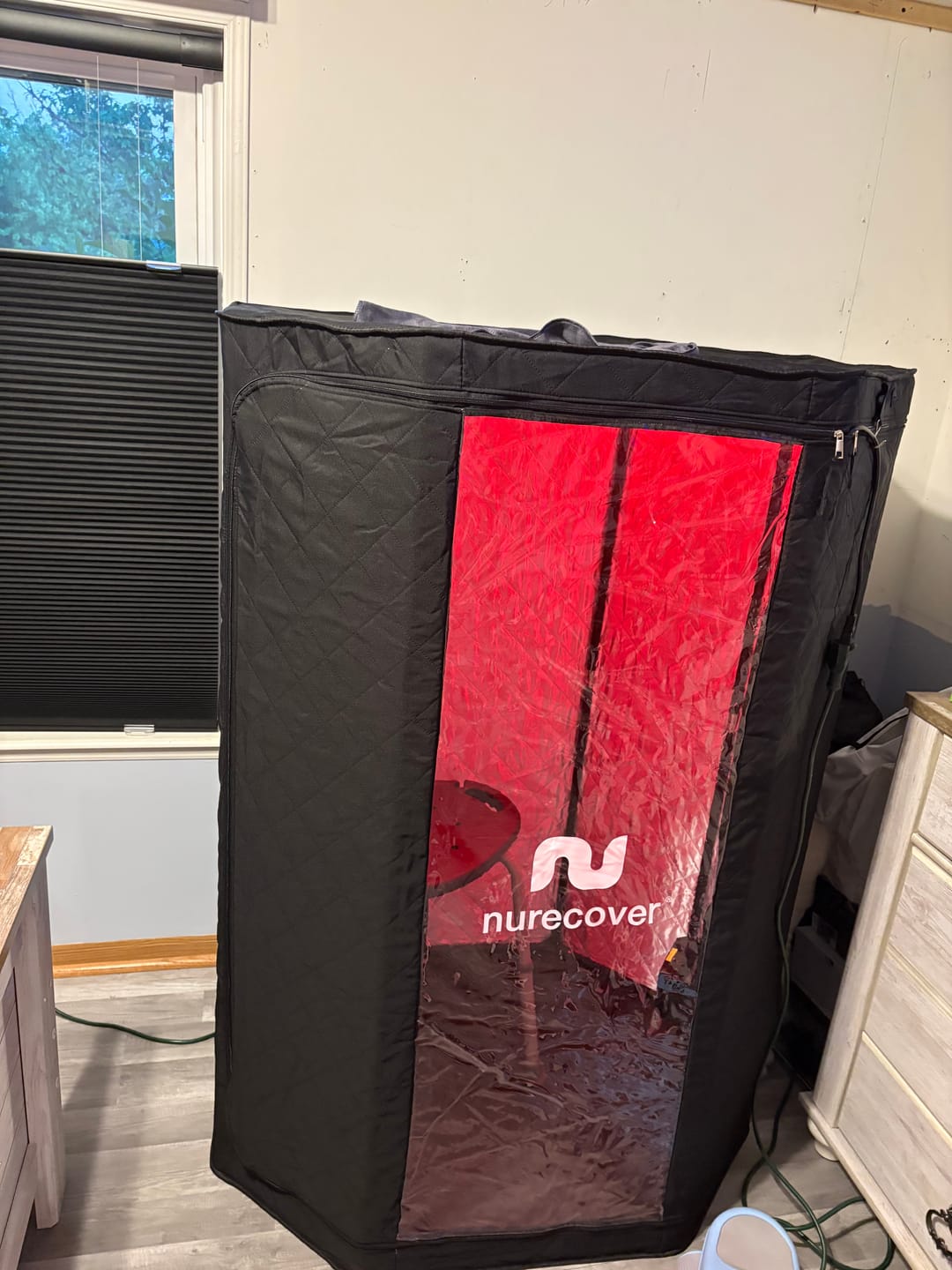 Customer photo review of SaunaPro® The World's First Clinical-Grade At-Home Red-Light Sauna