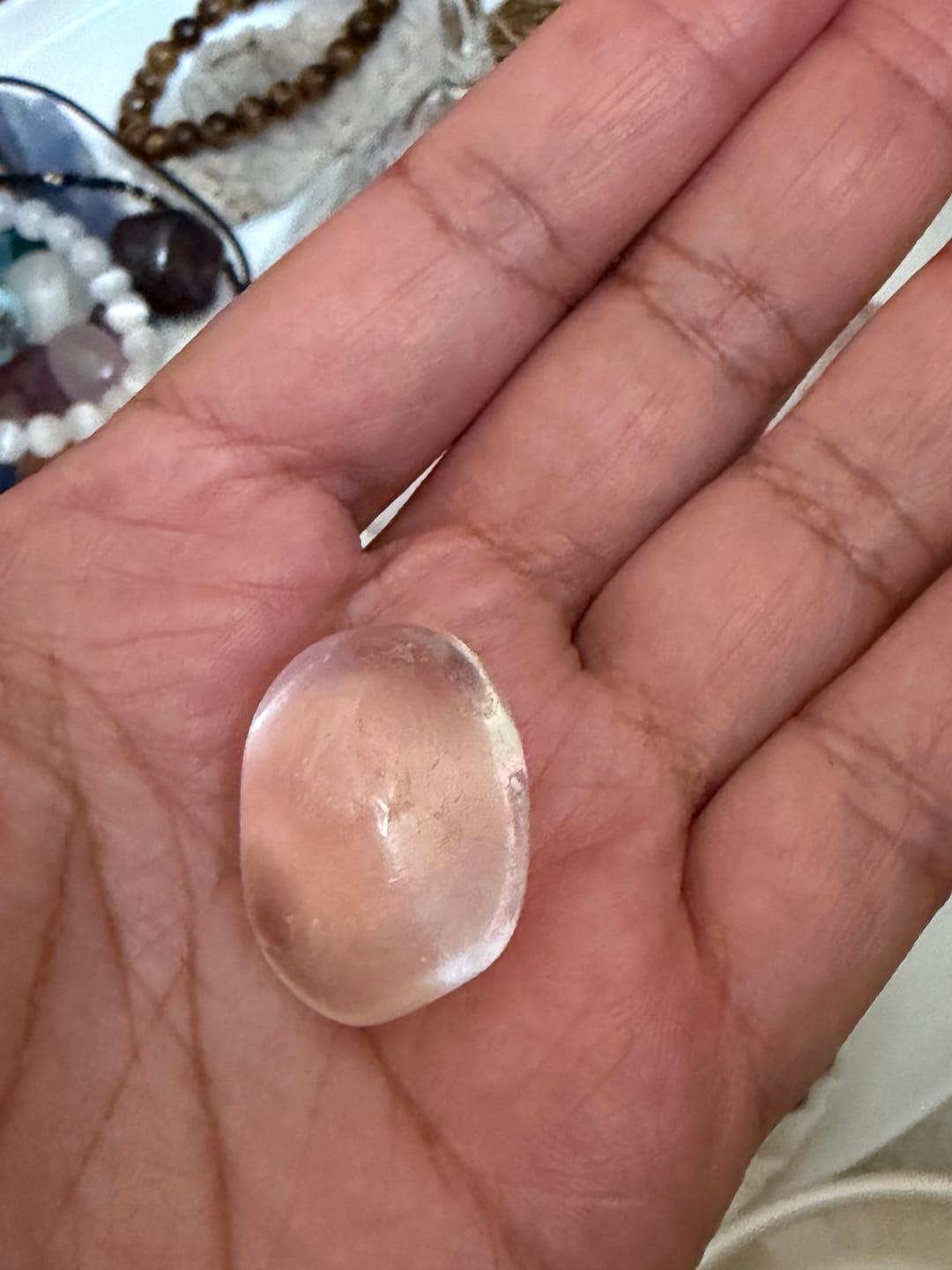 Customer photo review of Clear quartz - Tumblestone