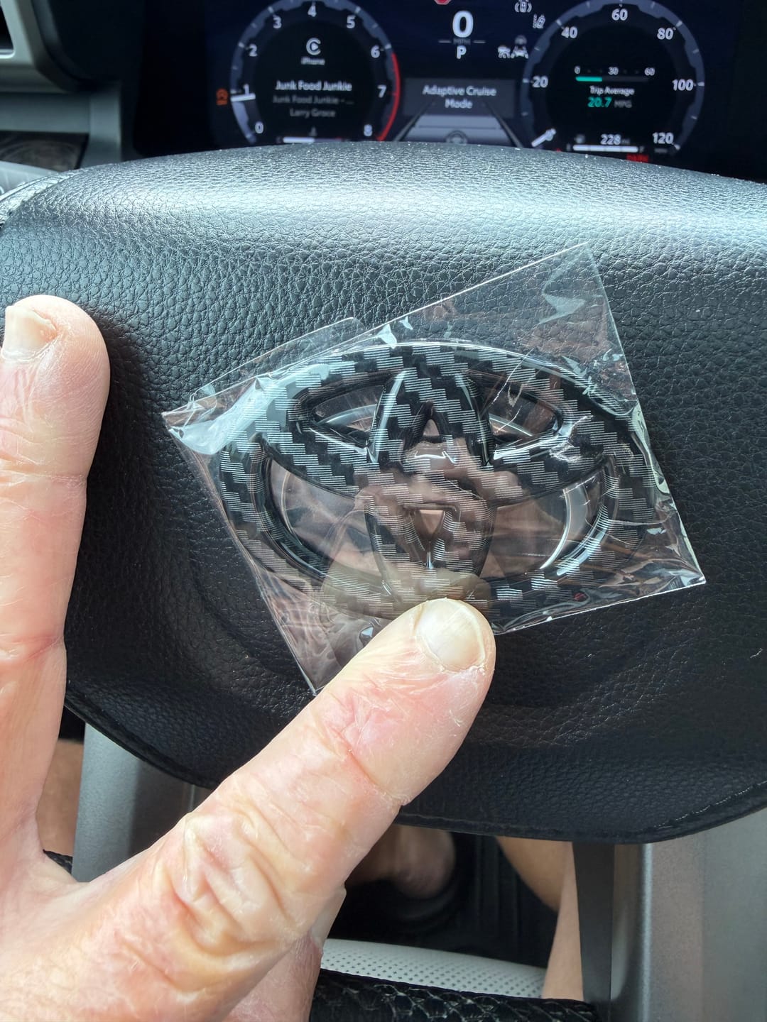 Customer photo review of Steering Wheel Emblem Overlay