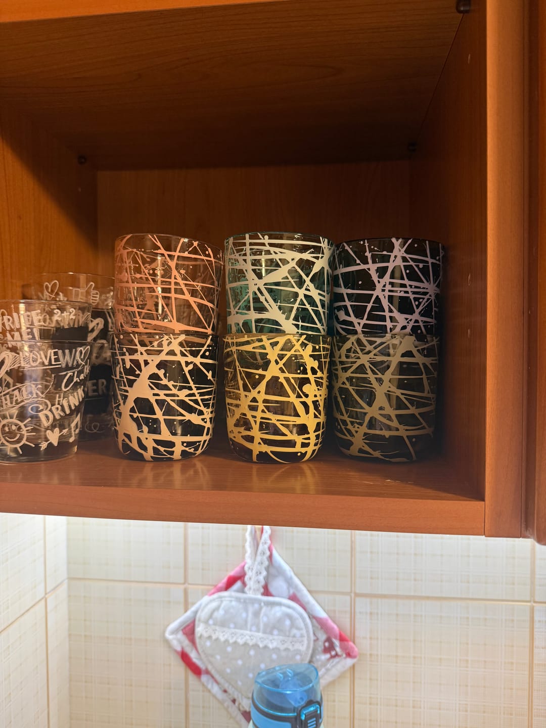 Customer photo review of BICCHIERI IN VETRO MULTICOLORE