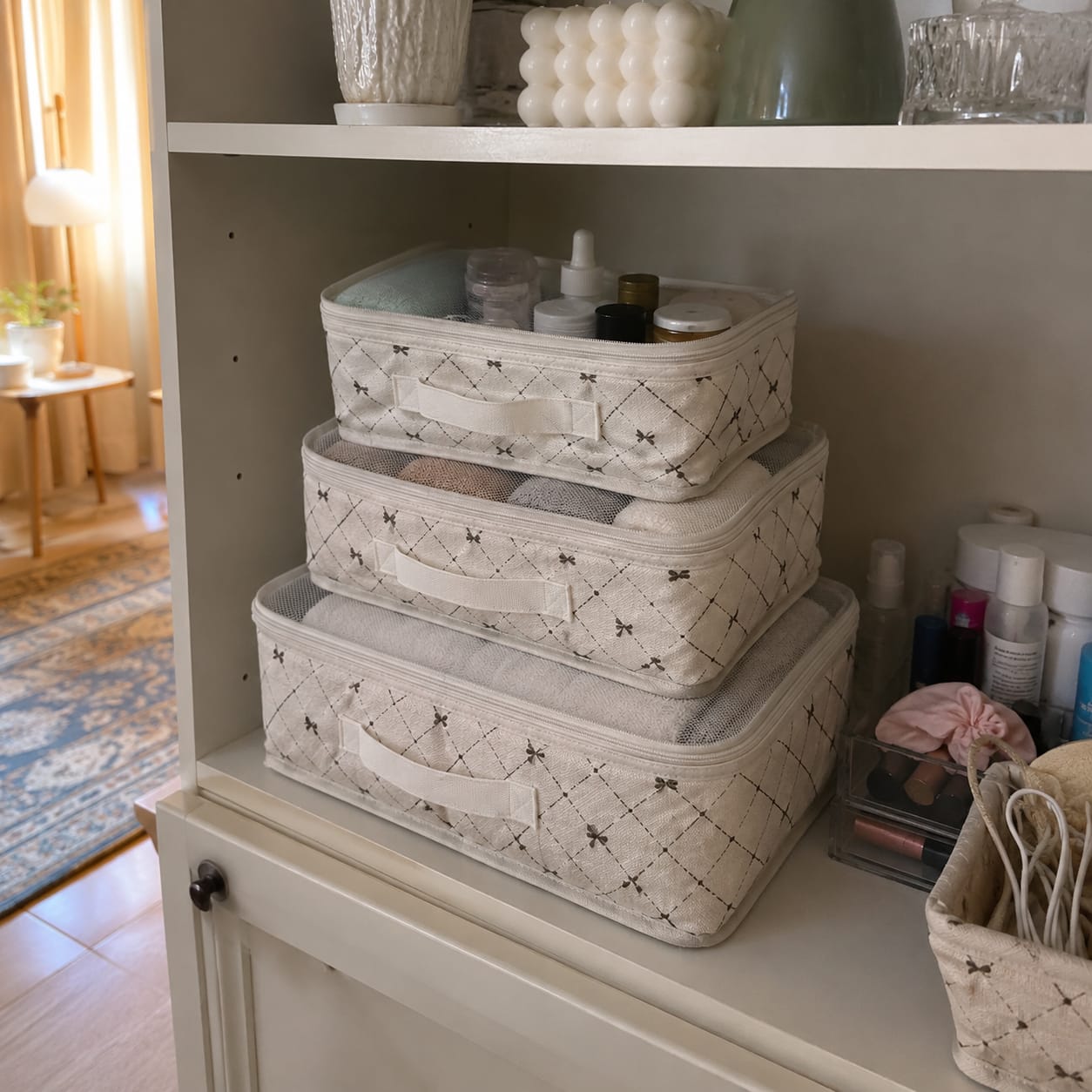 Customer photo review of 6’lı Çok Amaçlı Valiz, Dolap ve Çekmece Düzenleyici Set