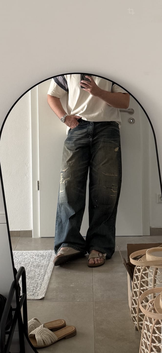 Customer photo review of Scar Denim Sand Blue