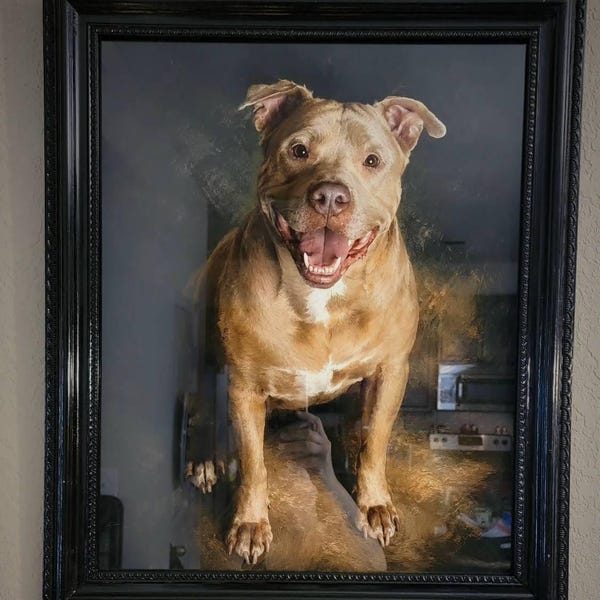 Customer photo review of Custom Pet Portrait Oil Painting From Photo