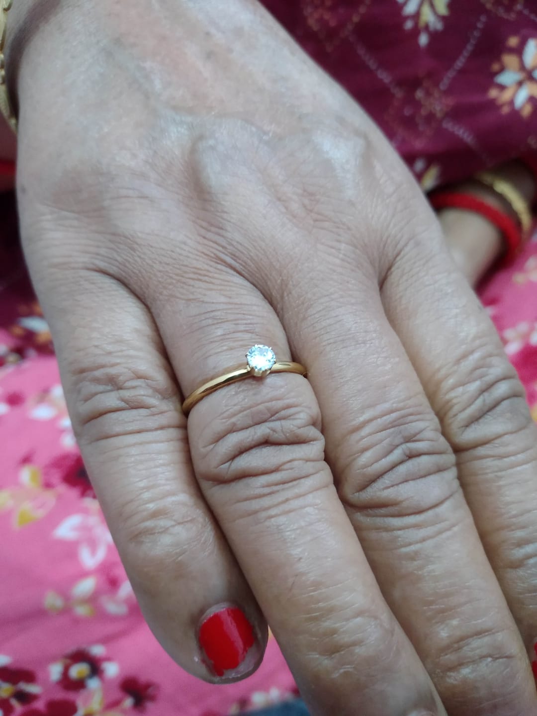 Customer photo review of Mini Solitaire Ring