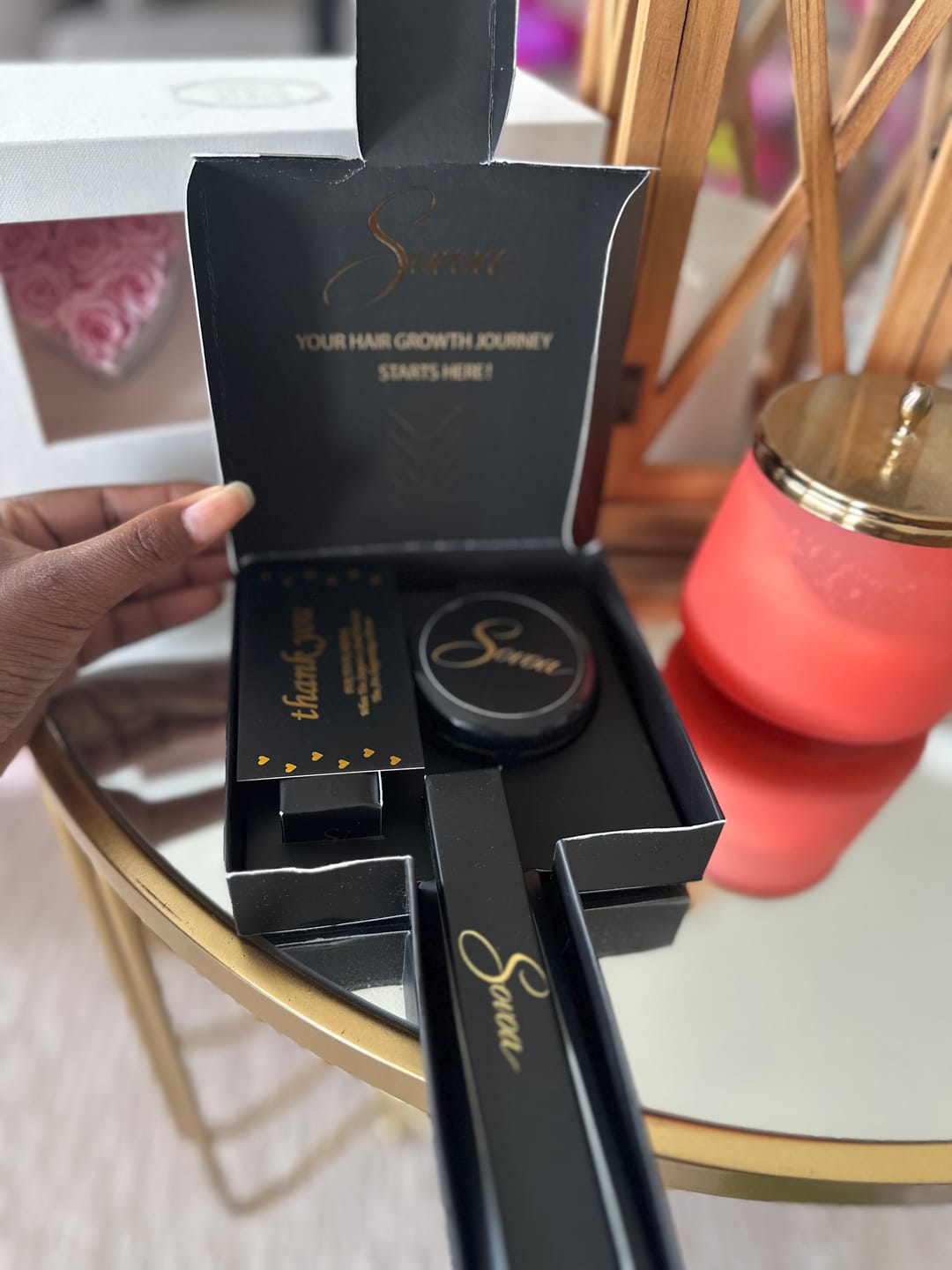 Customer photo review of Limited Edition Package: Sovoa Edge Serum and Growth Oil