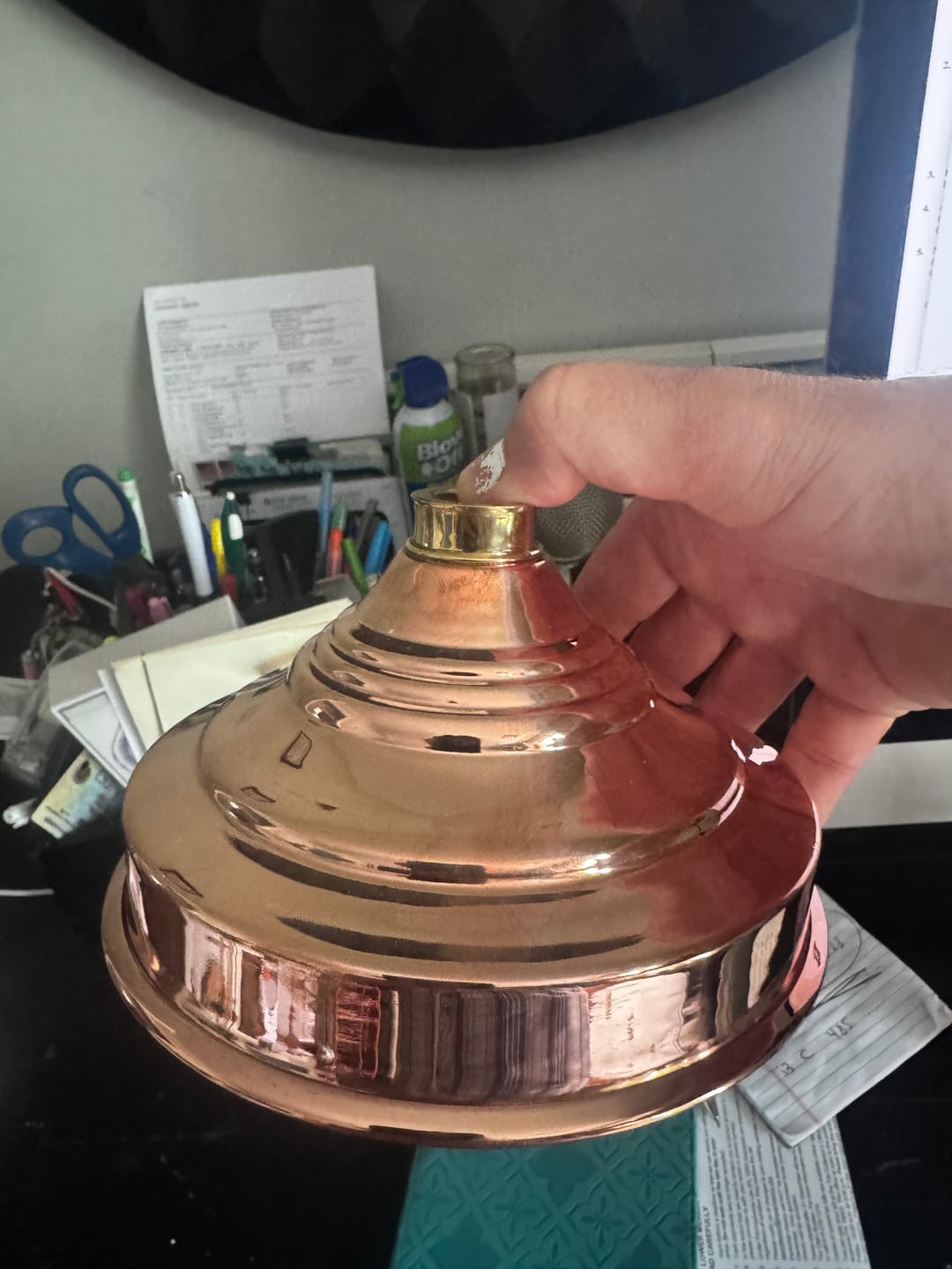 Customer photo review of Handmade Copper Outdoor Rain Shower Head