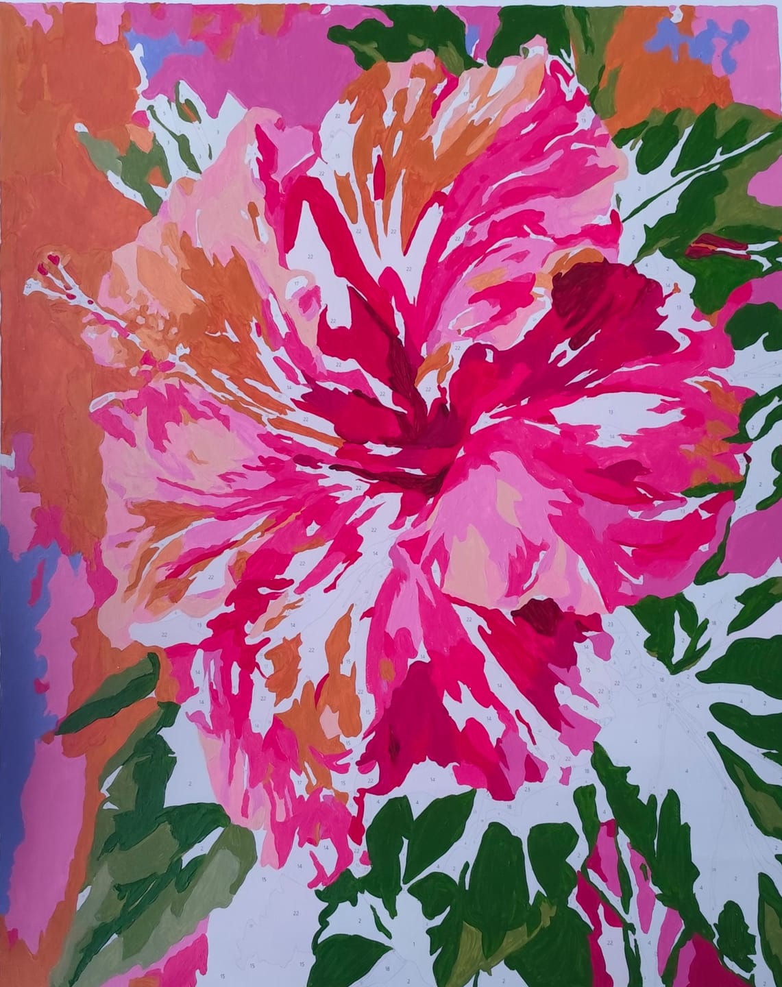 Customer photo review of Colorful Hibiscus | Paint by Number