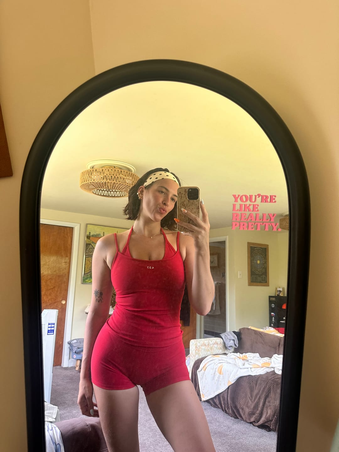 Customer photo review of The Minimalist Tank Scarlet