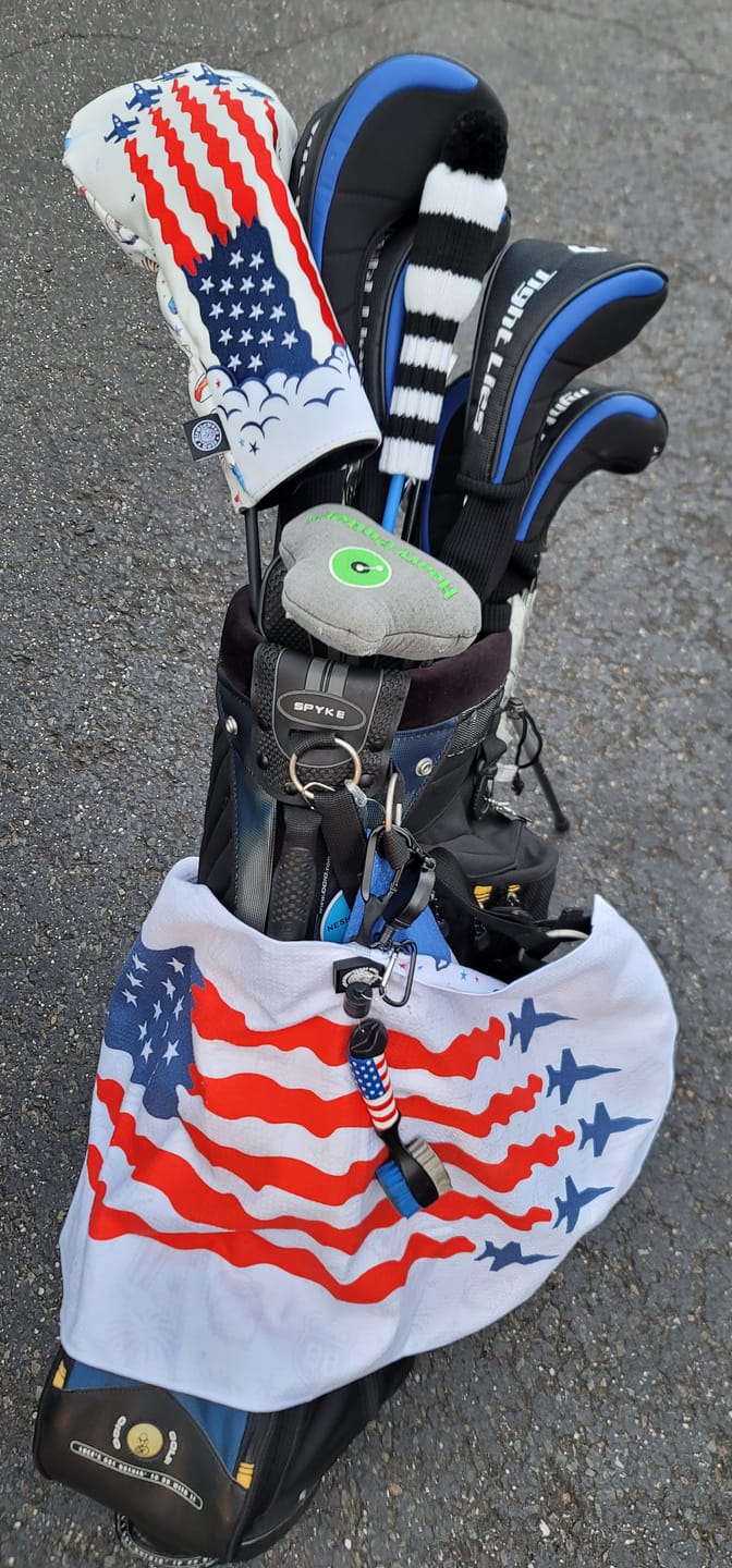 Customer photo review of USA White - Magnetic Golf Towel