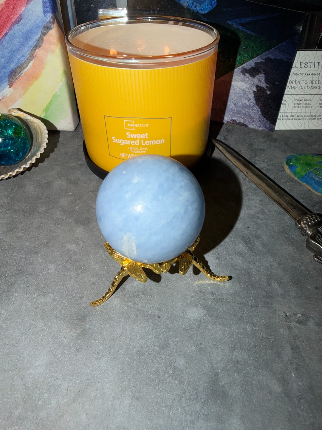 Customer photo review of Celestite Sphere
