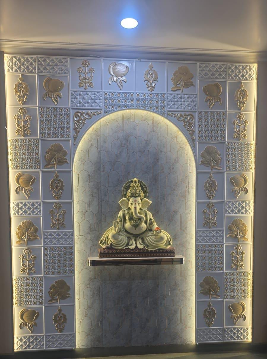 Customer photo review of Lord Ganesha Wall Mural 2.5x2.5ft | Ganpati Sculpture for Pooja Room & Home Entrance