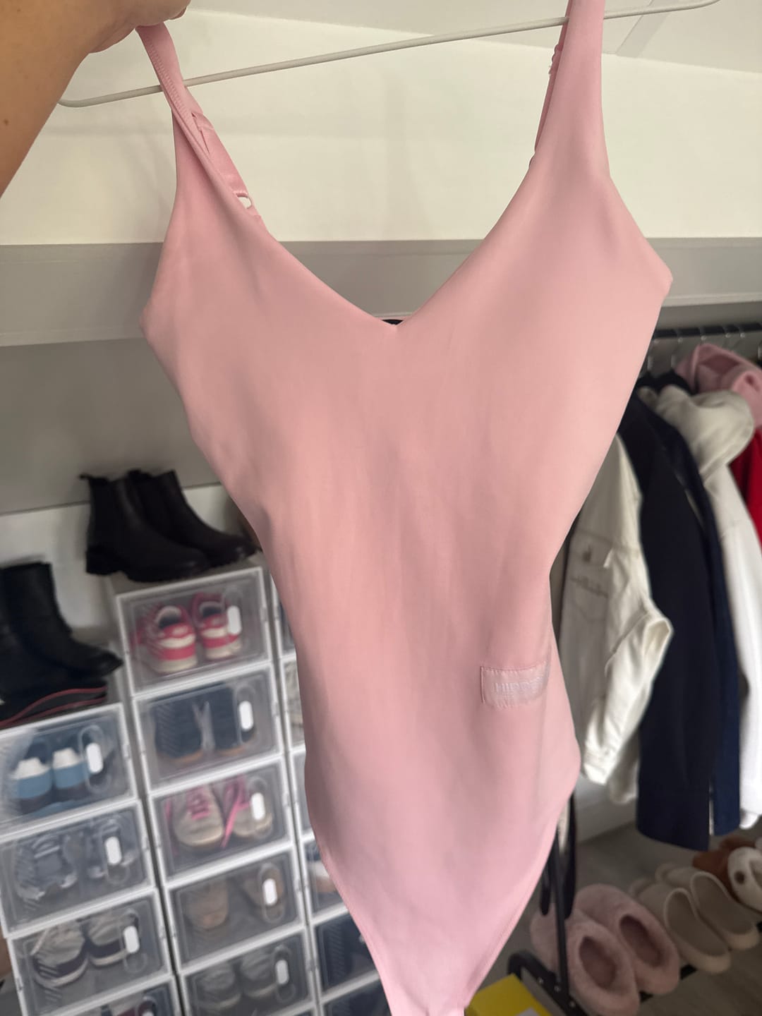 Customer photo review of LABEL BODYSUIT LIGHT PINK