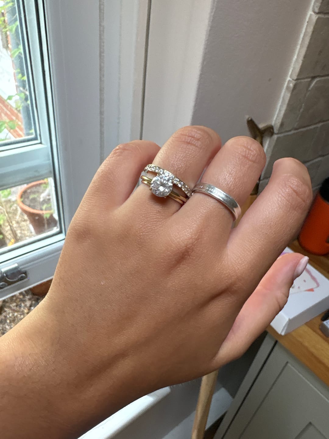 Customer photo review of Round Solitaire Diamond-Inspired Ring 2ct