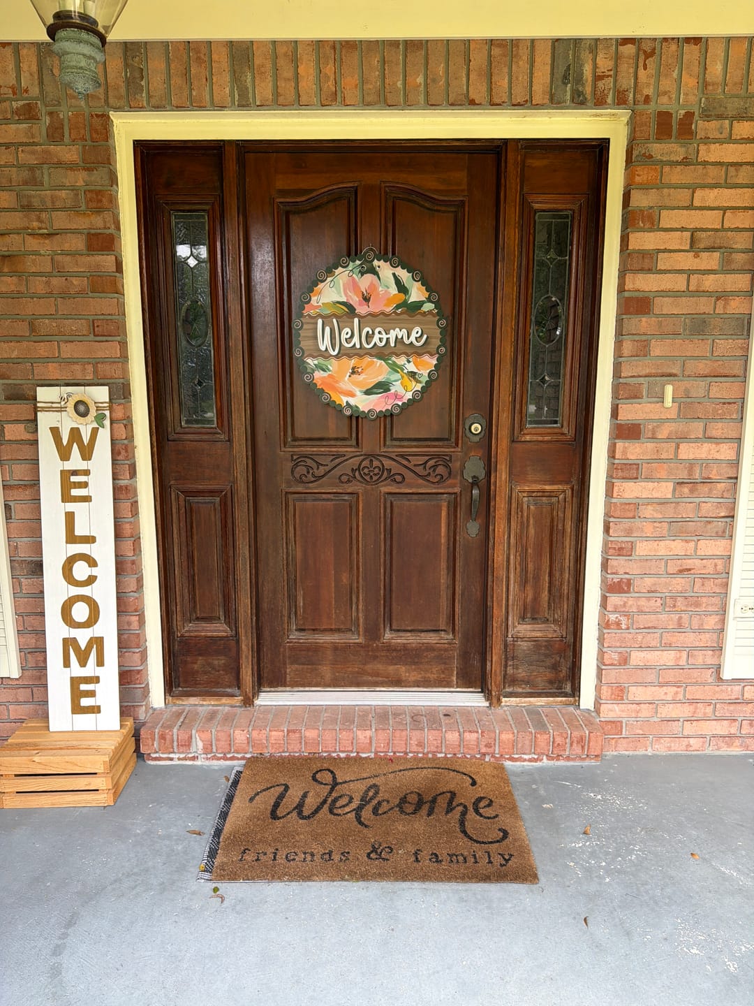 Customer photo review of Floral Paint Stroke Welcome Door Hanger