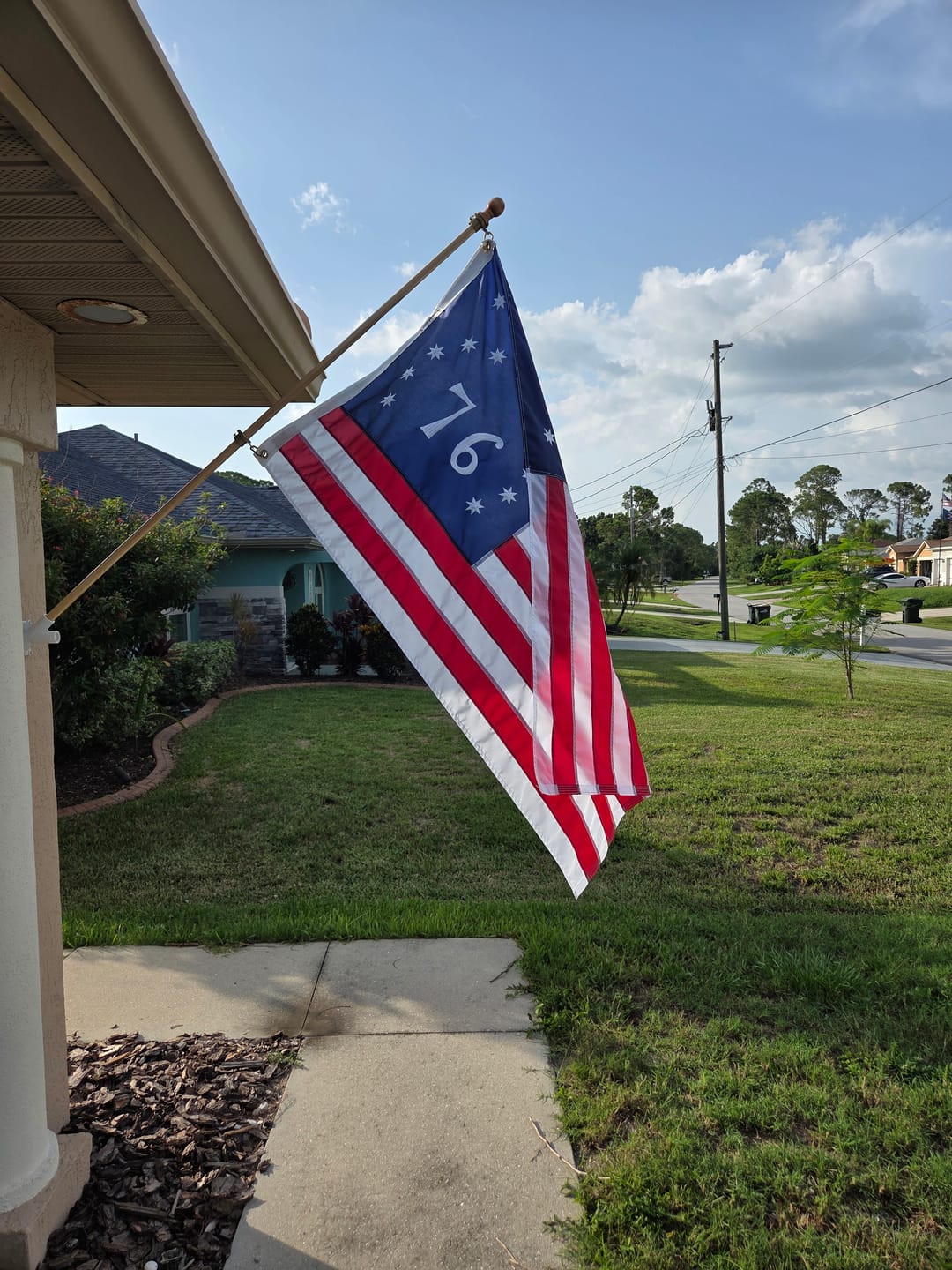 Customer photo review of 3' x 5' Bennington Flag Set