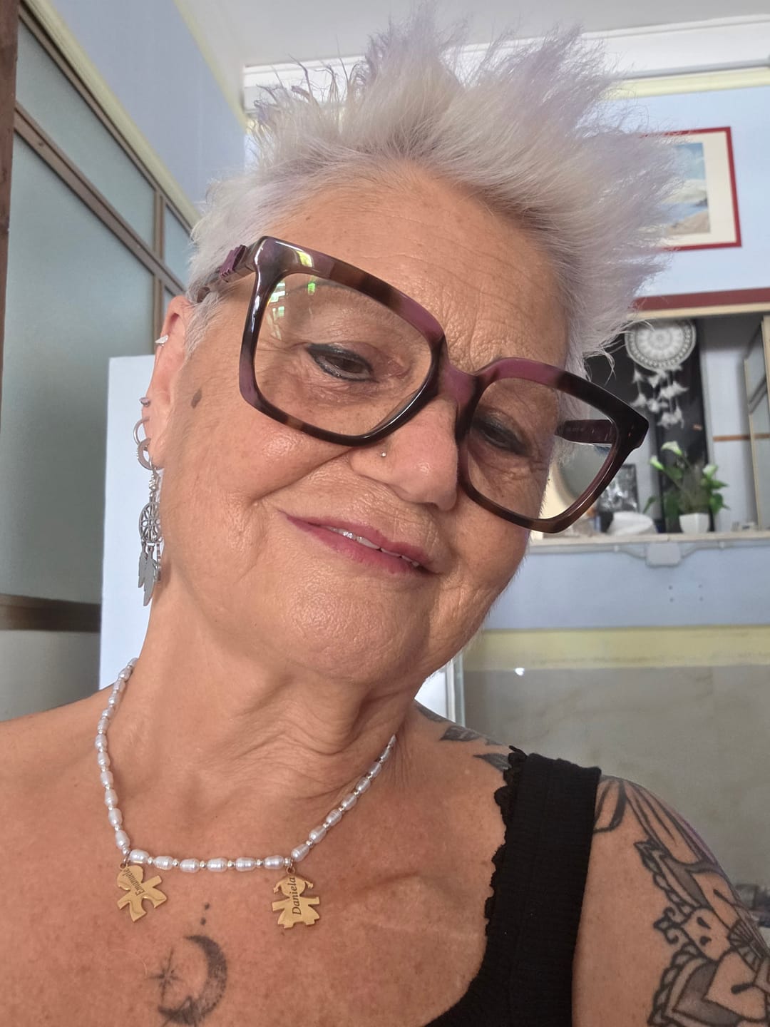 Customer photo review of Girocollo Family In Perle con ciondoli Bimbo Personalizzati