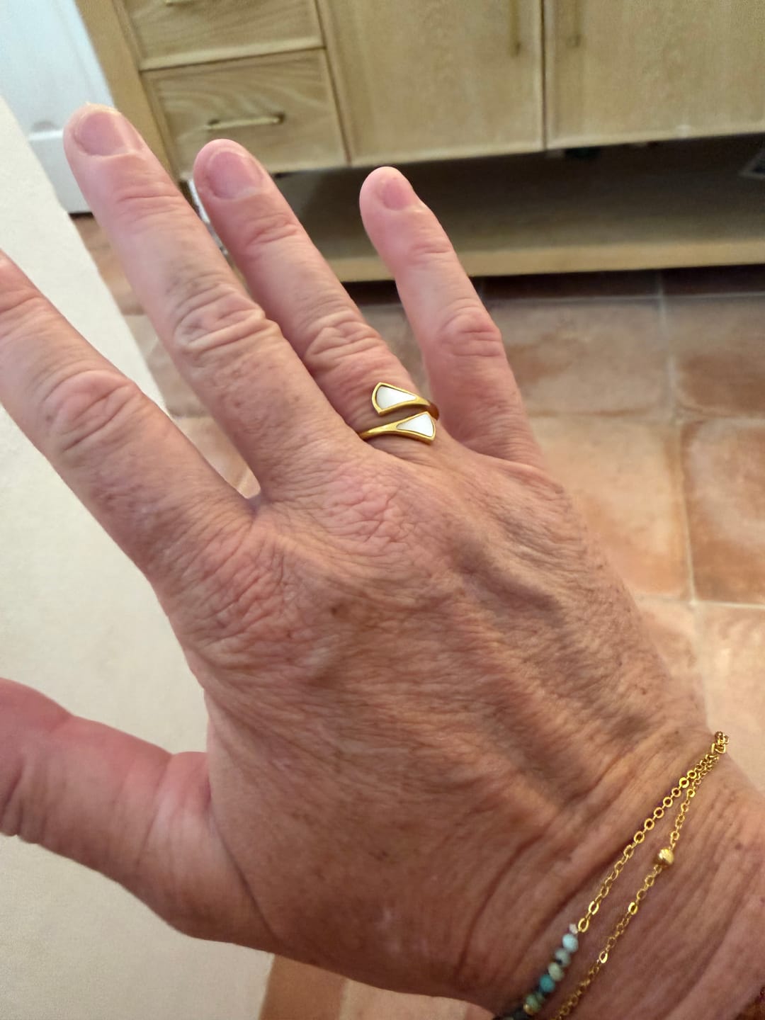 Customer photo review of Layered Stone Beads Bracelet