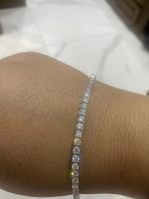 Customer photo review of Sterling Silver 925 2MM 3MM 4MM 5MM 6.5MM Moissanite Tennis Bracelet with GRA Certificate