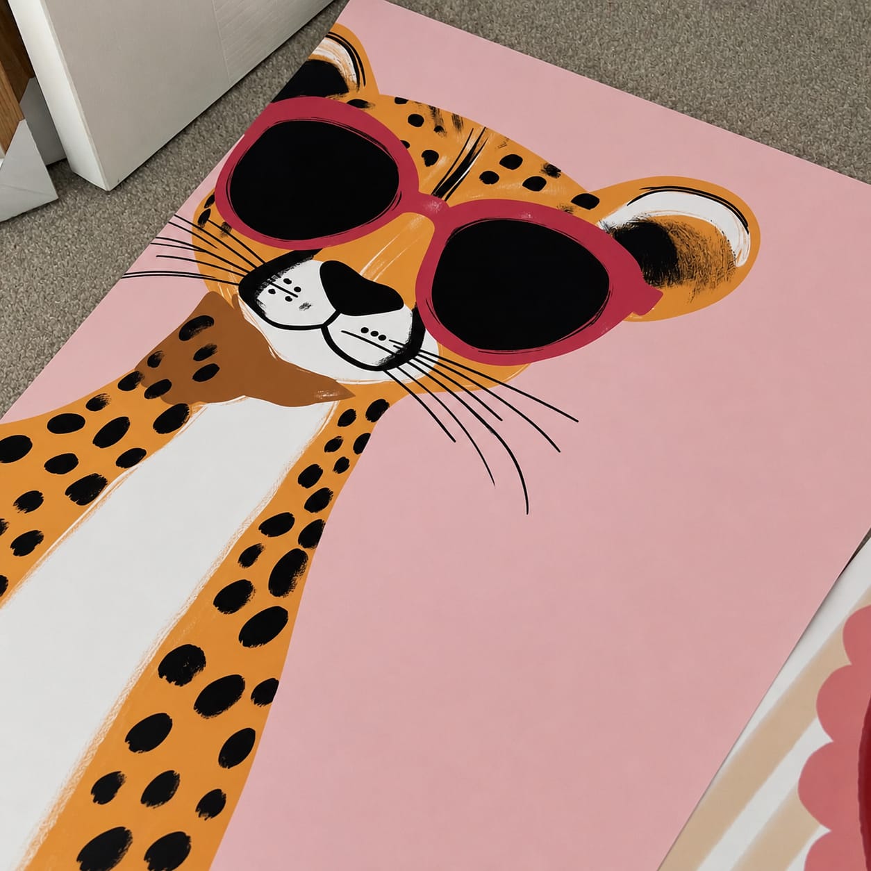 Customer photo review of Cool Cheetah Wall Art - Pink Jungle Safari Animal Print, Girls Room Decor