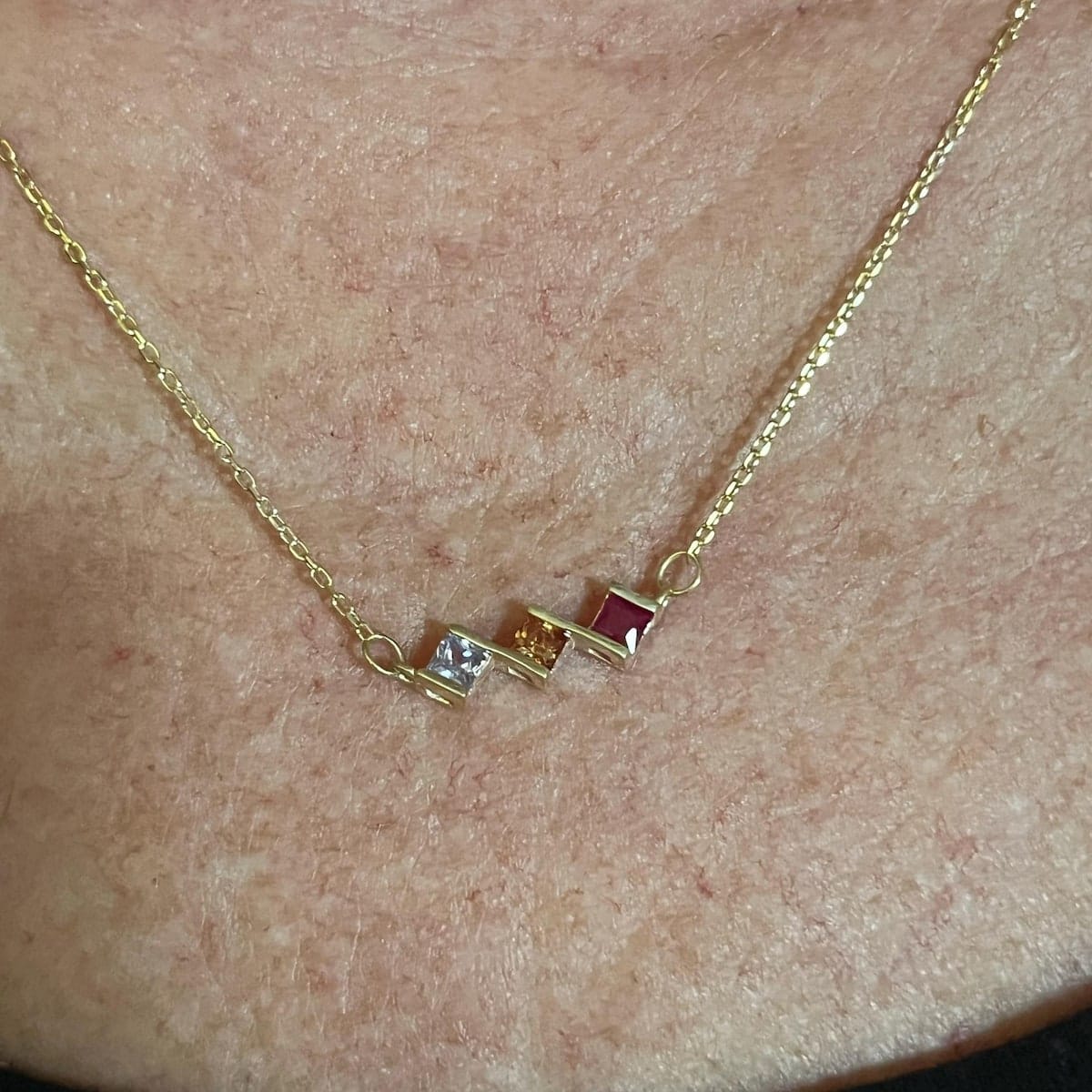 Customer photo review of Mother's Birth Stone Necklace