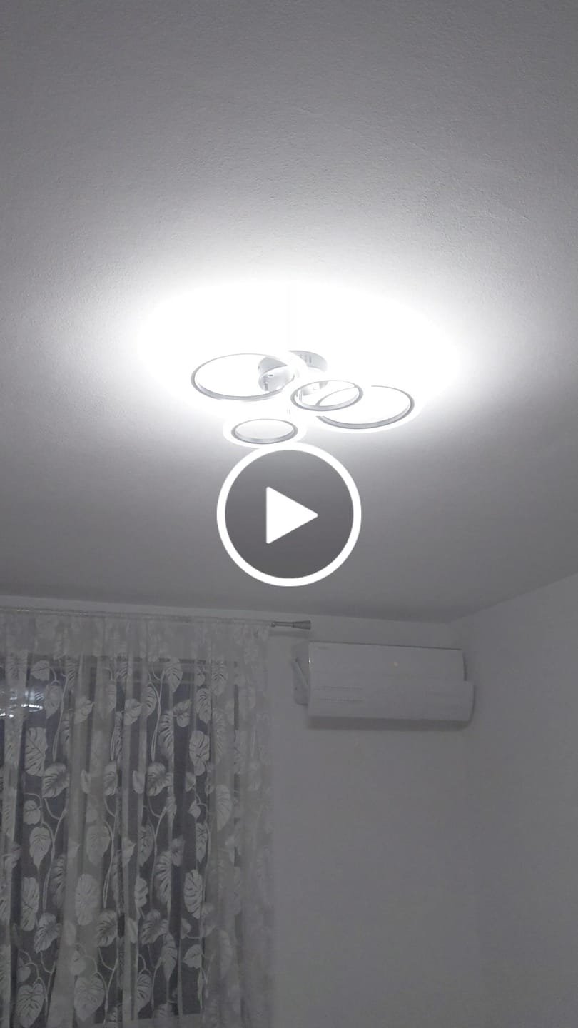 Customer video review of Lustra LED 2+2 CIRCLE BLACK Echivalent 400W Telecomanda