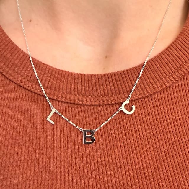 Customer photo review of Initial Letter Necklace