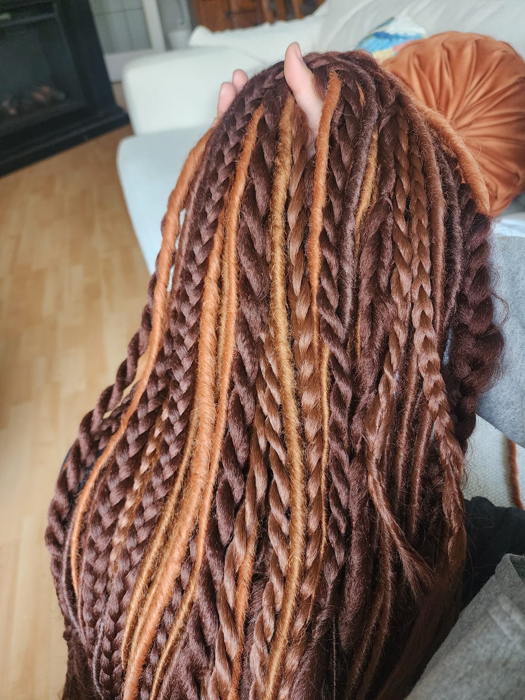 Customer photo review of BROWN W/ RED UNDERTONE