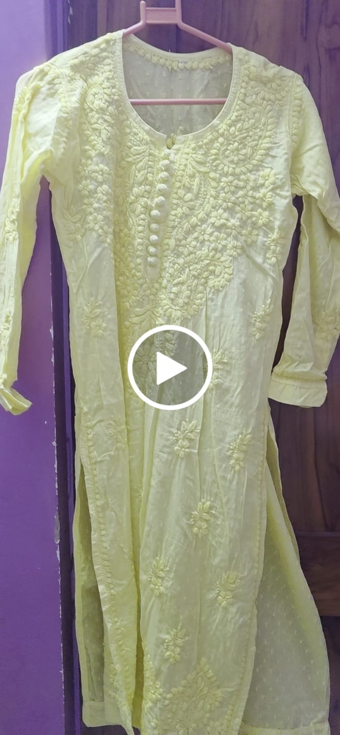 Customer video review of Nazakat Lemon Yellow Cotton Kurta