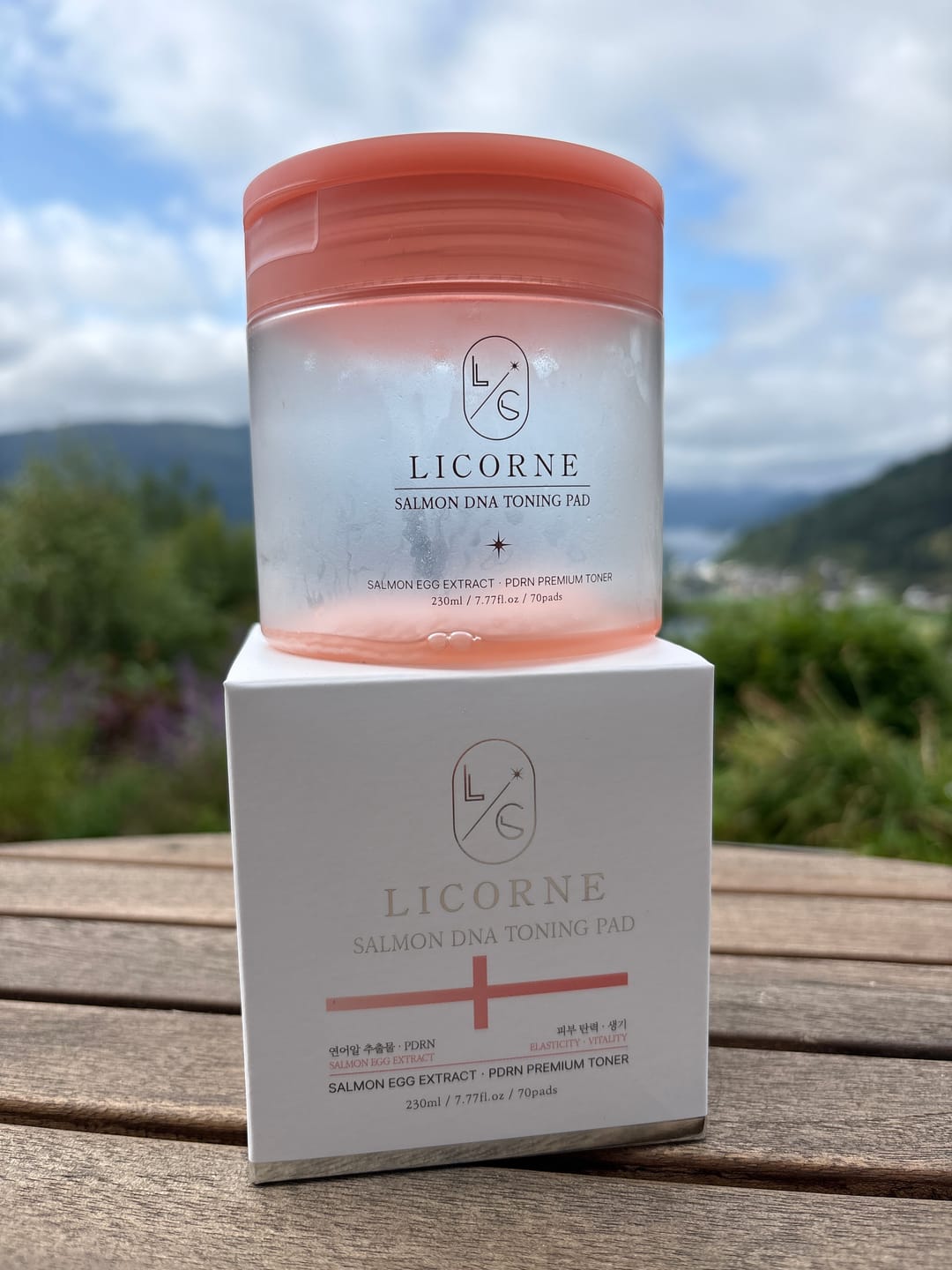 Customer photo review of Licorne Salmon DNA Toner Pad (70stk) - Glød, fukt og aldersforebyggende pleie
