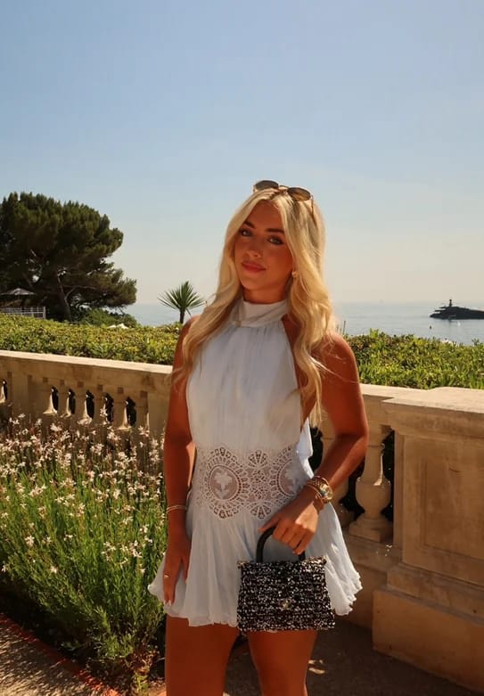 Customer photo review of Sophia Halter Neck Backless Mini Dress