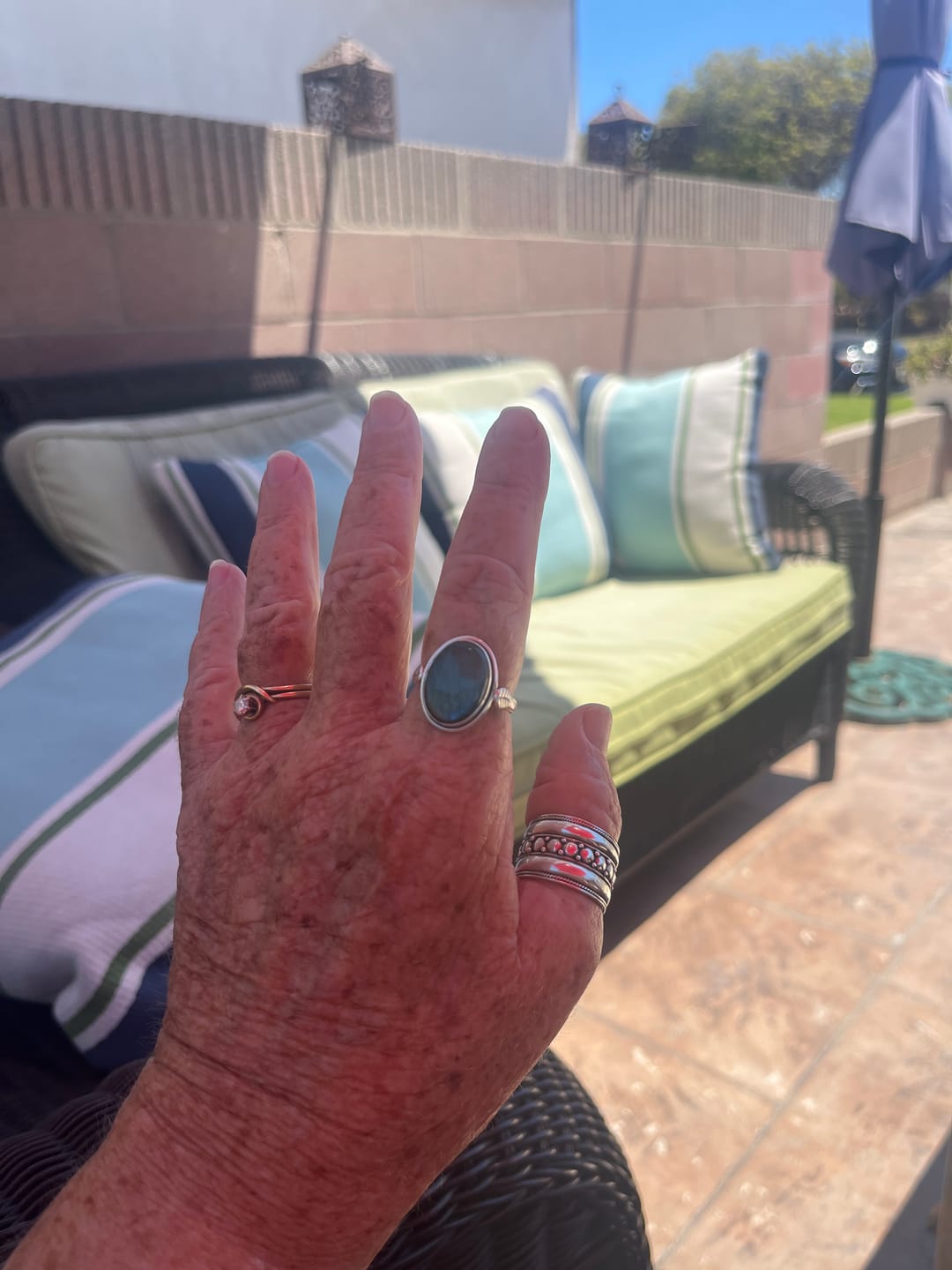 Customer photo review of Labradorite Leaf Ring Sterling Silver