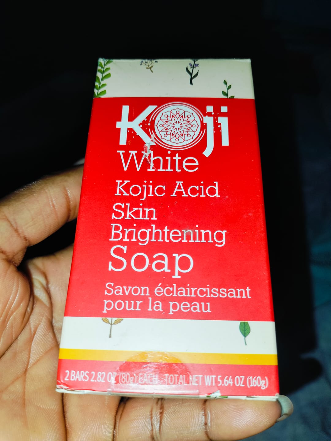 Customer photo review of Pure Kojic Acid Skin Brightening Soap (2 Bars)