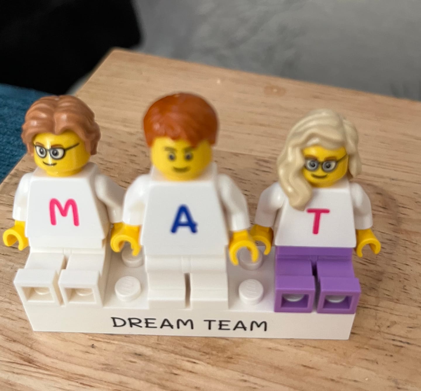Customer photo review of Personalised LEGO® Brick Group Minifig Set for Couples and Family: Novelty Custom Gift